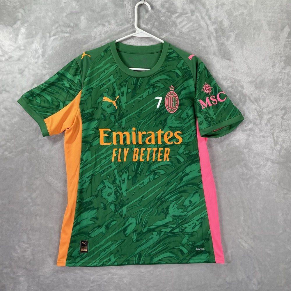 PUMA Green AC Milan Soccer Jersey Mens Medium Goalkeeper Third 2025-26 Football